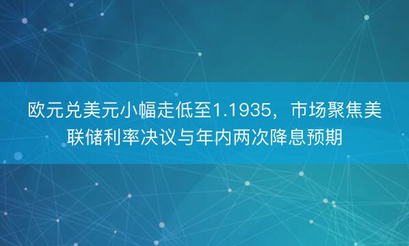 欧元兑美元小幅走低至1.1935，市场聚焦美联储利率决议与年内两次降息预期