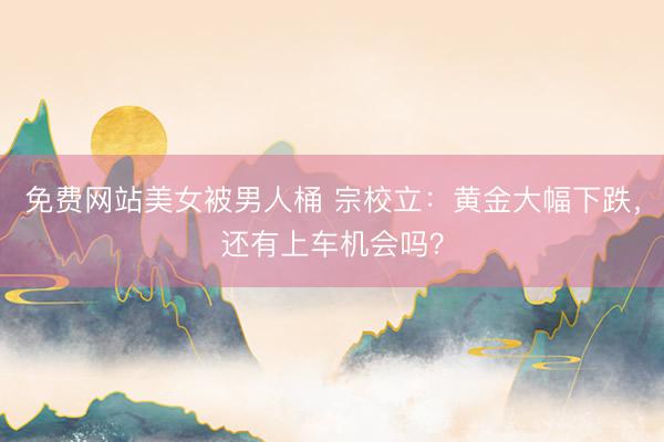免费网站美女被男人桶 宗校立：黄金大幅下跌，还有上车机会吗？