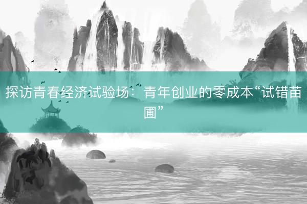 探访青春经济试验场：青年创业的零成本“试错苗圃”