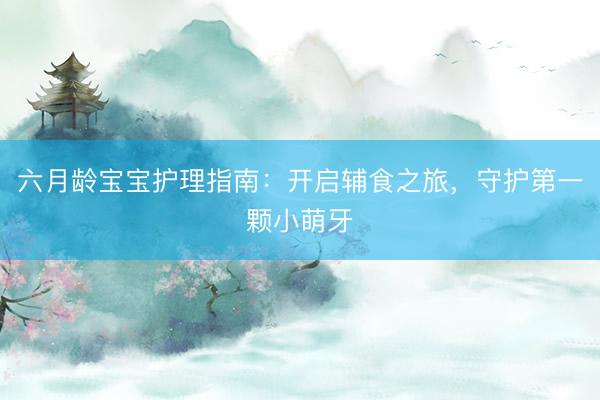 六月龄宝宝护理指南：开启辅食之旅，守护第一颗小萌牙