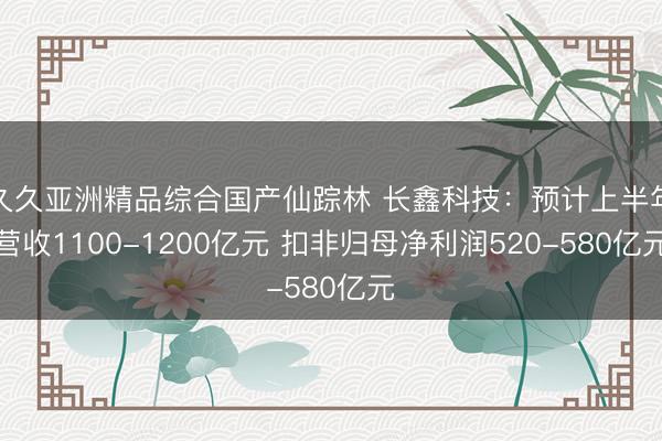 久久亚洲精品综合国产仙踪林 长鑫科技：预计上半年营收1100-1200亿元 扣非归母净利润520-580亿元