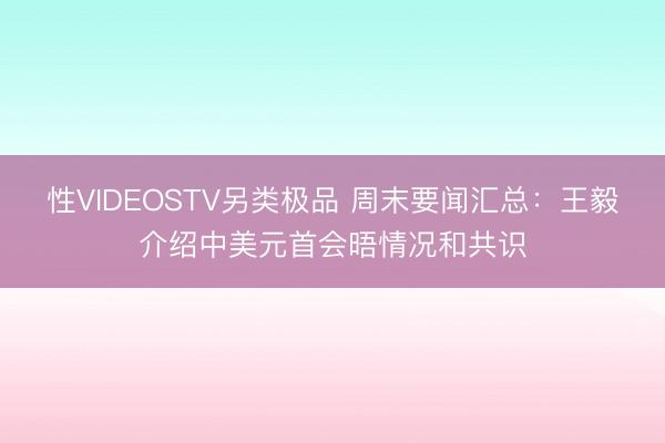 性VIDEOSTV另类极品 周末要闻汇总：王毅介绍中美元首会晤情况和共识