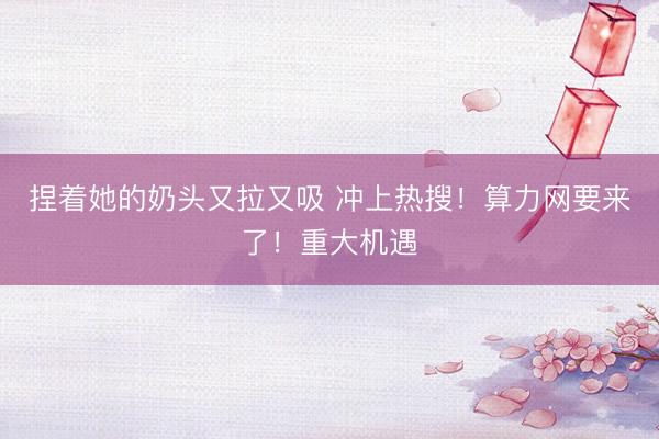 捏着她的奶头又拉又吸 冲上热搜！算力网要来了！重大机遇