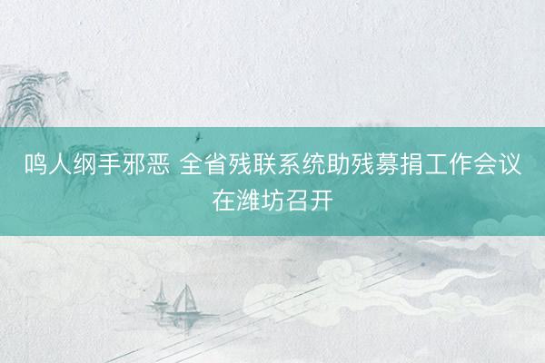 鸣人纲手邪恶 全省残联系统助残募捐工作会议在潍坊召开