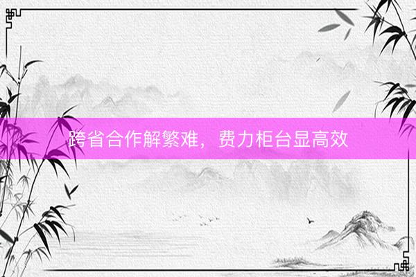 跨省合作解繁难，费力柜台显高效