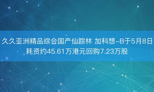 久久亚洲精品综合国产仙踪林 加科想-B于5月8日耗资约45.61万港元回购7.23万股