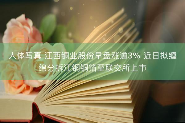 人体写真 江西铜业股份早盘涨逾3% 近日拟缠绵分拆江铜铜箔至联交所上市