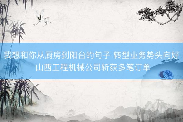 我想和你从厨房到阳台的句子 转型业务势头向好 山西工程机械公司斩获多笔订单